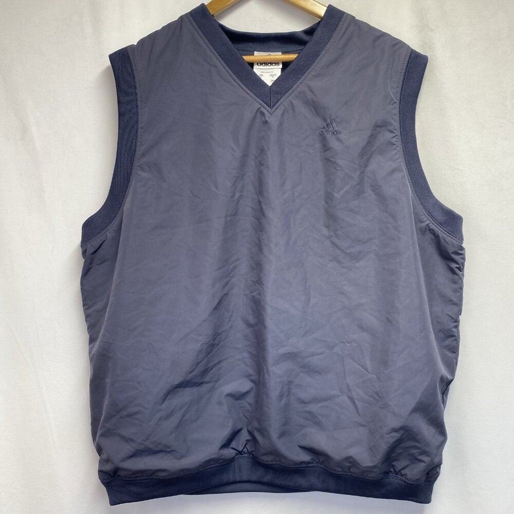 Adidas V-Neck Sleeveless Ventilated Pullover Golf Vest Men Large Charcoal Used